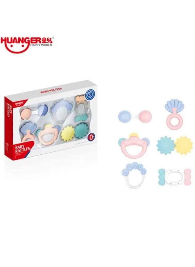Huanger Complete Rattles & Teethers Set for Babies – 6 Pieces - Image 2